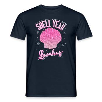 Shell Yeah Beaches Funny Summer - Men's T-Shirt - navy - Front - AI Model Male 178 light (178cm)