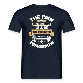 Gym Training Bodybuilder Dumbbell Fitness Weight Training - T-shirt homme - marine - Devant - AI Model Male 178 light (178cm)