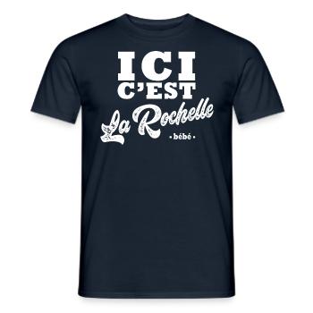 La rochelle Humour Rochelais - T-shirt homme - marine - Devant - AI Model Male 178 light (178cm)