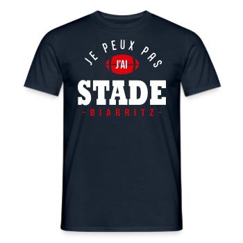 J peux pas j ai Stade humour club rugby Biarritz - T-shirt homme - marine - Devant - AI Model Male 178 light (178cm)