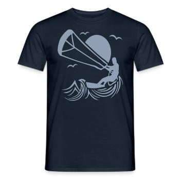 Kitesurfer Silhouette, Kiten Abenteuer Design - Männer T-Shirt - Navy - Vorne - AI Model Male 178 light (178cm)
