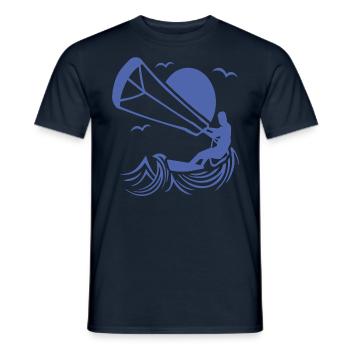 Kitesurfer Silhouette, Kiten Abenteuer Design - Männer T-Shirt - Navy - Vorne - AI Model Male 178 light (178cm)