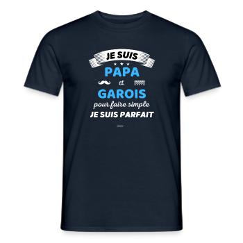 Je suis papa et garois je suis parfait - T-shirt homme - marine - Devant - AI Model Male 178 light (178cm)