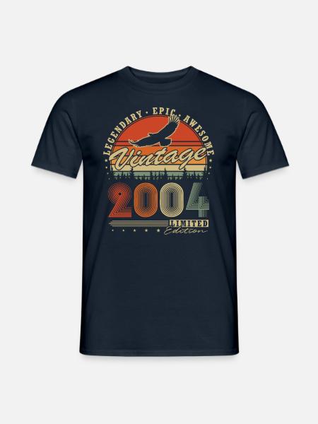 Legendär 2004 Vintage Jahrgang Geburtstag Geschenk - Männer T-Shirt - Navy