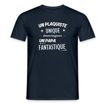 Un plaquiste unique donne un papa fanstastique - T-shirt homme - marine - Devant - AI Model Male 178 light (178cm)
