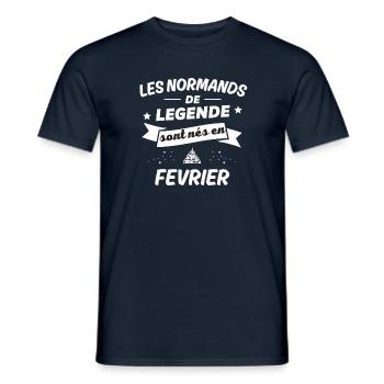 les normands de legende nés en fevrier - T-shirt homme - marine - Devant - AI Model Male 178 light (178cm)