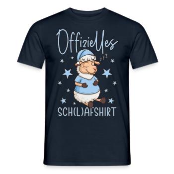 Schafshirt - Offizielles Schlafshirt Schaf - Männer T-Shirt - Navy - Vorne - AI Model Male 178 light (178cm)