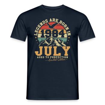 Juillet 1984 Vintage Rétro Anniversaire 1984 Cadeau - T-shirt homme - marine - Devant - AI Model Male 178 light (178cm)