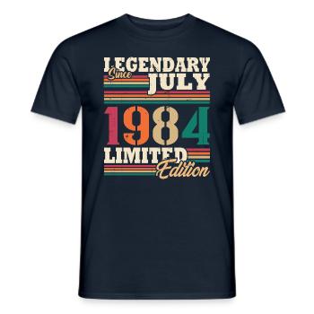 Vintage 1984 Juillet Cadeau Anniversaire Rétro - T-shirt homme - marine - Devant - AI Model Male 178 light (178cm)
