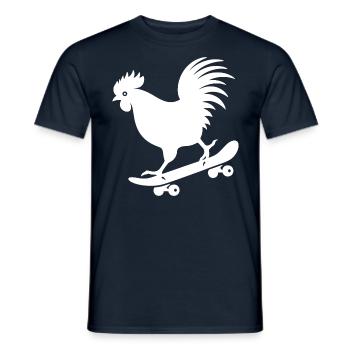Huhn Hahn Henne Skateboard Skater Silhouette - Männer T-Shirt - Navy - Vorne - AI Model Male 178 light (178cm)