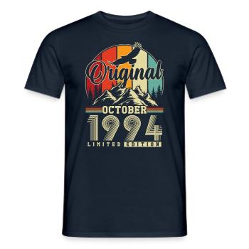 Original Octobre 1994 Vintage Anniversaire - T-shirt homme - marine - Devant - AI Model Male 178 light (178cm)