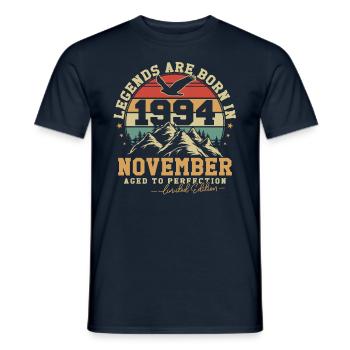 Novembre 1994 Vintage Anniversaire 1994 Cadeau - T-shirt homme - marine - Devant - AI Model Male 178 light (178cm)