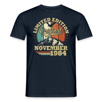 Original November 1984 Vintage Birthday Gift - Men's T-Shirt - navy - Front - AI Model Male 178 light (178cm)