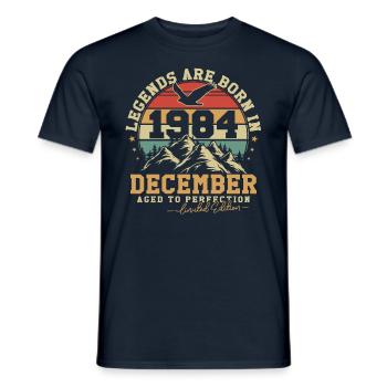 Décembre 1984 Vintage Anniversaire 1984 Cadeau - T-shirt homme - marine - Devant - AI Model Male 178 light (178cm)