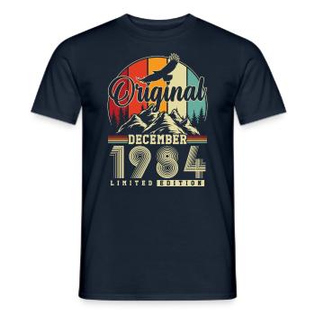 Original Décembre 1984 Vintage Anniversaire - T-shirt homme - marine - Devant - AI Model Male 178 light (178cm)