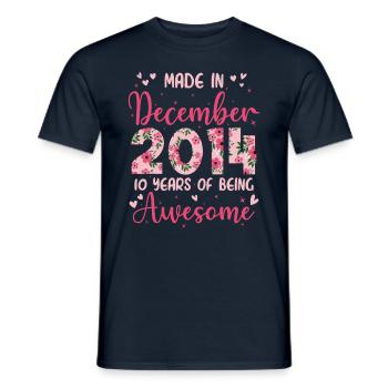 Dezember 2014 10-jähriges Jubiläum für Mädchen - Männer T-Shirt - Navy - Vorne - AI Model Male 178 light (178cm)