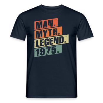 Vintage Born 1975 Man Myth Legend - Men's T-Shirt - navy - Front - AI Model Male 178 light (178cm)