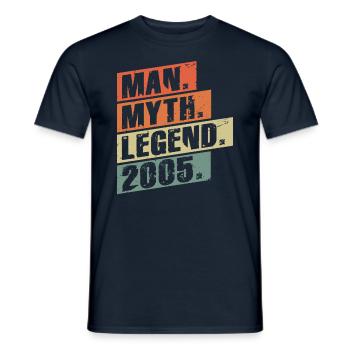 Vintage Born 2005 Man Myth Legend - Men's T-Shirt - navy - Front - AI Model Male 178 light (178cm)