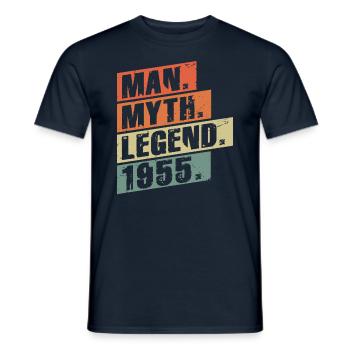 Vintage Born 1955 Man Myth Legend - Men's T-Shirt - navy - Front - AI Model Male 178 light (178cm)