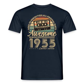 Jahrgang 1955 Geburtstagsgeschenk Geboren 1955 - Männer T-Shirt - Navy - Vorne - AI Model Male 178 light (178cm)