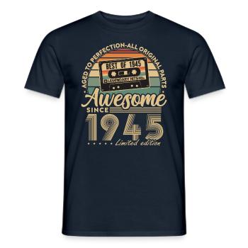 Jahrgang 1945 Geburtstagsgeschenk Geboren 1945 - Männer T-Shirt - Navy - Vorne - AI Model Male 178 light (178cm)