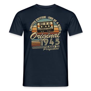 Original 1945 Vintage Rétro Cadeau d’anniversaire - T-shirt homme - marine - Devant - AI Model Male 178 light (178cm)