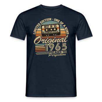 Original 1965 Vintage Rétro Cadeau d’anniversaire - T-shirt homme - marine - Devant - AI Model Male 178 light (178cm)