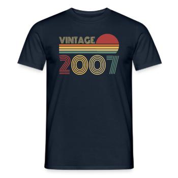 Vintage 2007 Vintage Birthday Retro - Men's T-Shirt - navy - Front - AI Model Male 178 light (178cm)