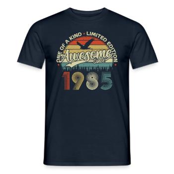 Vintage 1985 Rétro Cadeau D'anniversaire 40 Ans - T-shirt homme - marine - Devant - AI Model Male 178 light (178cm)