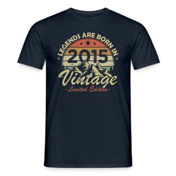 Les Légendes Sont Nées En 2015 Vintage Cadeau - T-shirt homme - marine - Devant - AI Model Male 178 light (178cm)