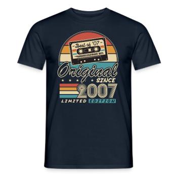 Original since 2007 Vintage Gift Birthday - Men's T-Shirt - navy - Front - AI Model Male 178 light (178cm)