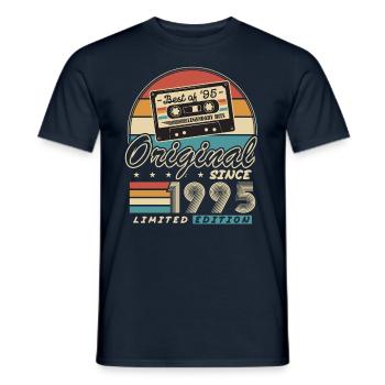 Original Since 1995 Vintage Gift Birthday - Men's T-Shirt - navy - Front - AI Model Male 178 light (178cm)