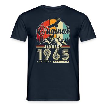 Original janvier 1965 Jahrgang Geburtstag - T-shirt homme - marine - Devant - AI Model Male 178 light (178cm)