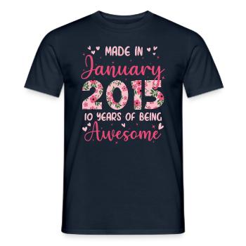 January 2015 10 Year Anniversary For Girls - Men's T-Shirt - navy - Front - AI Model Male 178 light (178cm)