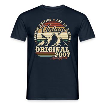Vintage 2007 Original Birthday Gift - Men's T-Shirt - navy - Front - AI Model Male 178 light (178cm)