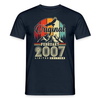 Original Février 2007 Vintage Anniversaire - T-shirt homme - marine - Devant - AI Model Male 178 light (178cm)