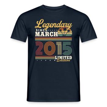 Légendaire depuis mars 2015 millésime anniversaire - T-shirt homme - marine - Devant - AI Model Male 178 light (178cm)