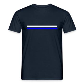 Blue white striped - Men's T-Shirt - navy - Front - AI Model Male 178 light (178cm)