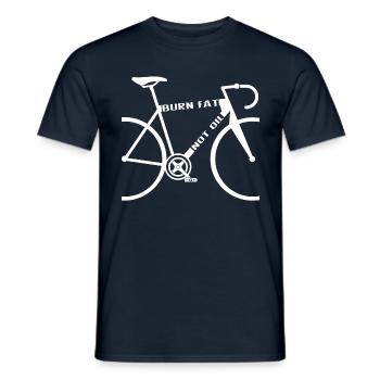 Cyclisme - brûler les graisses, pas l’huile - T-shirt homme - marine - Devant - AI Model Male 178 light (178cm)