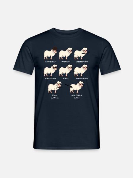 Schaf Landwirt Schafherde Schäfchen Wortspiel - Lu - Männer T-Shirt - Navy