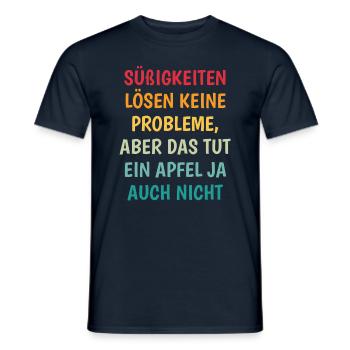 Süßigkeiten Lösen Keine Probleme - Lustiger Spru - Männer T-Shirt - Navy - Vorne - AI Model Male 178 light (178cm)