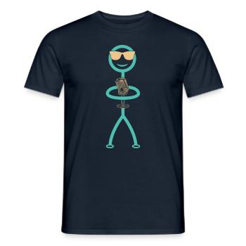 Animateur de podcast Podcasteur drôle Podcast drôle Stick F - T-shirt homme - marine - Devant - AI Model Male 178 light (178cm)