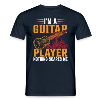 I'm A Guitar Player Nothing Scares Me - Musician G - Men's T-Shirt - navy - Front - AI Model Male 178 light (178cm)