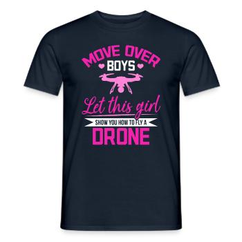Let This Girl Show You How To Fly A Drone - Drone - Men's T-Shirt - navy - Front - AI Model Male 178 light (178cm)