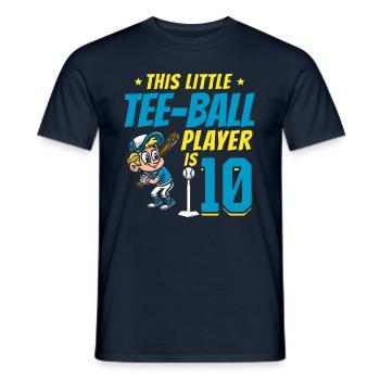Tee-ball player Party 10th Birthday Tee-ball playe - Männer T-Shirt - Navy - Vorne - AI Model Male 178 light (178cm)