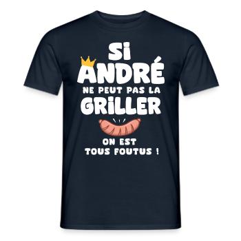 André roi barbecue cadeau andré fêtes - T-shirt homme - marine - Devant - AI Model Male 178 light (178cm)