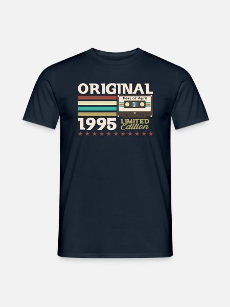 30. Geburtstag Geschenk Mann Kassette April 1995 - Männer T-Shirt - Navy