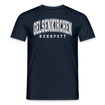 Gelsenkirchen - Männer T-Shirt - Navy - Vorne - AI Model Male 178 light (178cm)