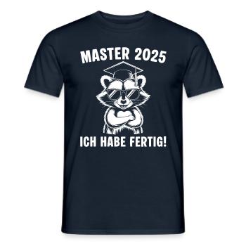 Master 2025 Waschbär Bestandene Masterprüfung - Männer T-Shirt - Navy - Vorne - AI Model Male 178 light (178cm)