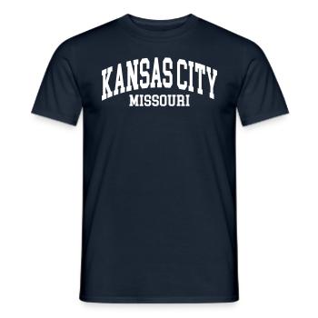 Kansas City - T-shirt homme - marine - Devant - AI Model Male 178 light (178cm)